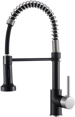 Ravinte Black Kitchen Sink Faucet with Pull Down Sprayer | Stainless Steel |Single Handle Pull Out Spring Sink Faucets