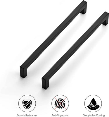 Ravinte 8-4/5 inch/224mm Square Matte Black Cabinet Handles for Kitchen Drawers