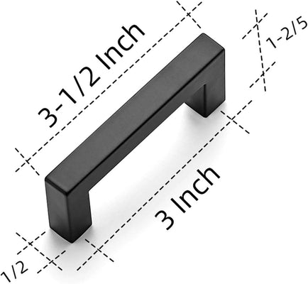 Ravinte 8-4/5 inch/224mm Square Matte Black Cabinet Handles for Kitchen Drawers