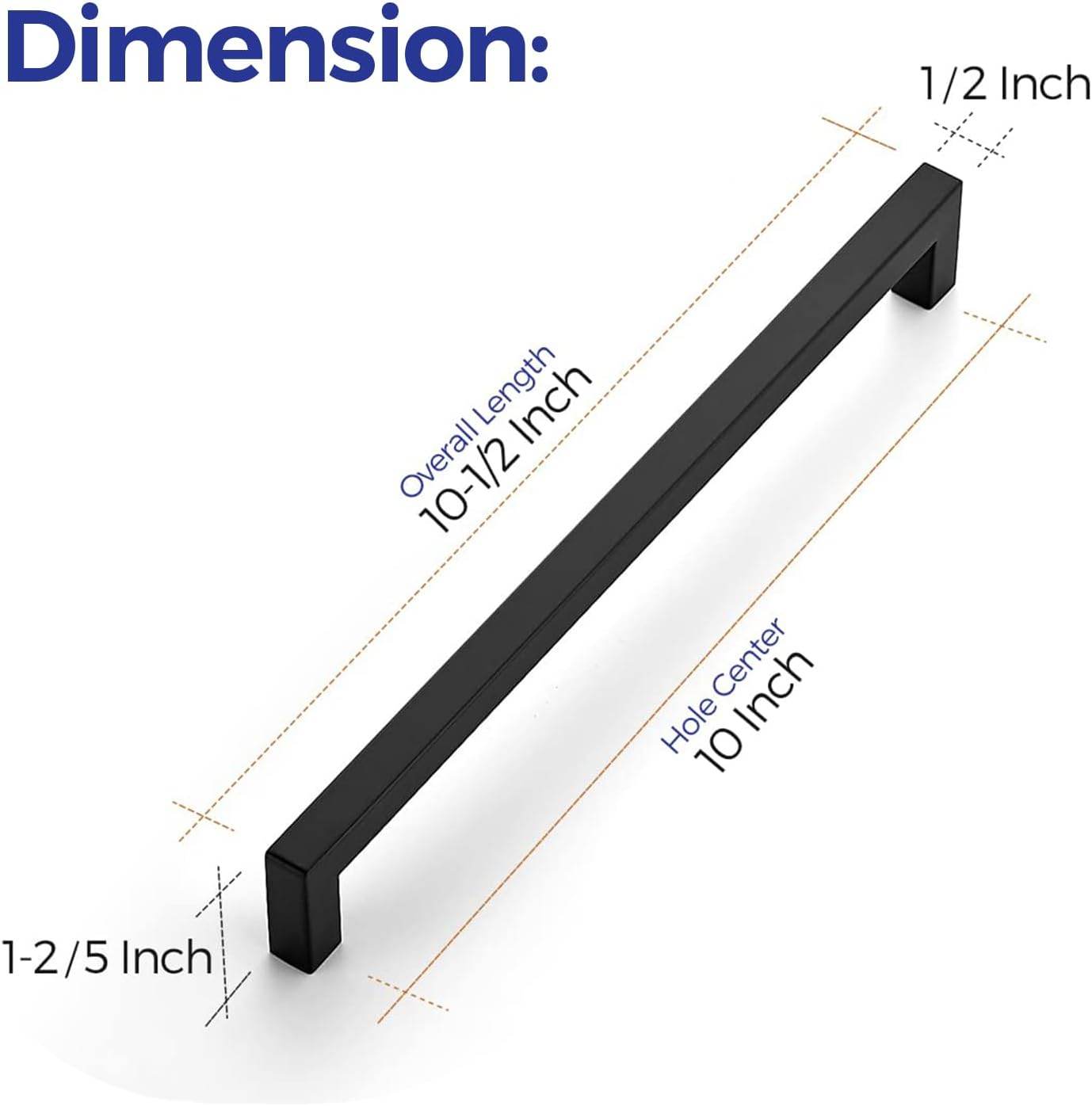 Ravinte 3 Inch Square Matte Black Cabinet Handles for Kitchen Drawers and Cabinets