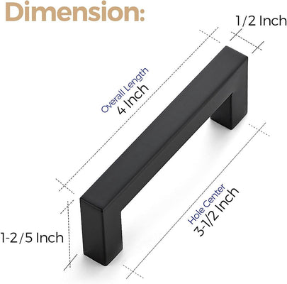 Ravinte 8-4/5 inch/224mm Square Matte Black Cabinet Handles for Kitchen Drawers