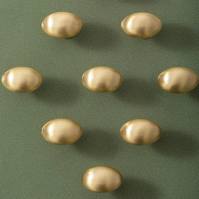 1 Pack Luxury Solid Brass Oval Cabinet Drawer Wardrobe Pulls Knobs
