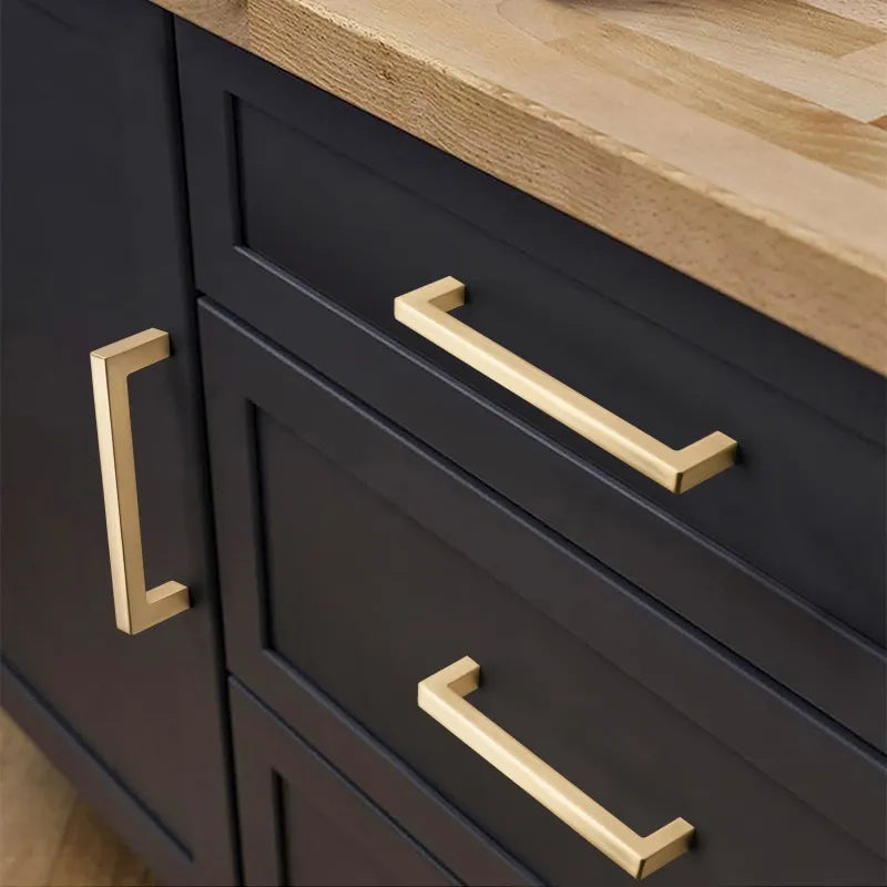 Ravinte 10 Pack Brushed Brass Cabinet Pulls Handles Square Kitchen Hardware for Drawer Dresser
