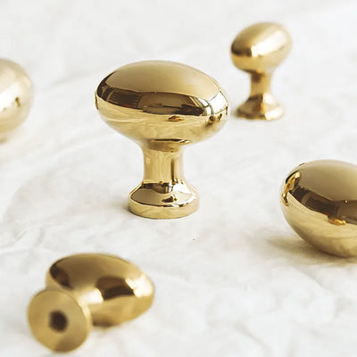 Ravinte Luxury Solid Brass Oval Wardrobe Drawer Cabinet Knobs