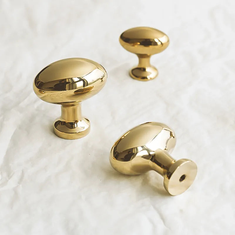 Ravinte Luxury Solid Brass Oval Wardrobe Drawer Cabinet Knobs