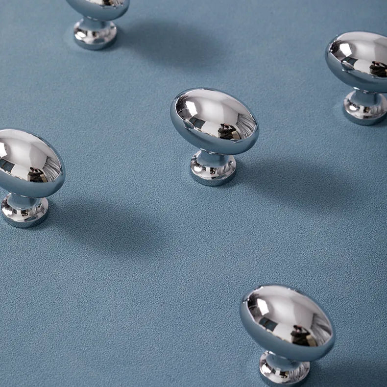 1 Pack Luxury Brass Oval Cabinet Drawer Knobs Wardrobe Pulls | Silver Finish