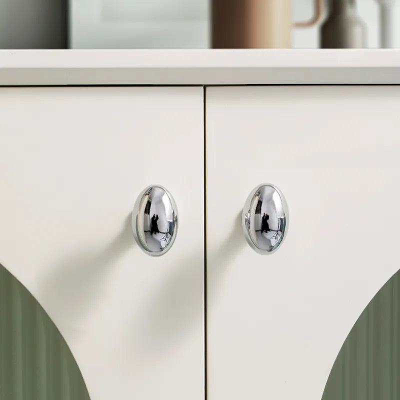 1 Pack Luxury Brass Oval Cabinet Drawer Knobs Wardrobe Pulls | Silver Finish