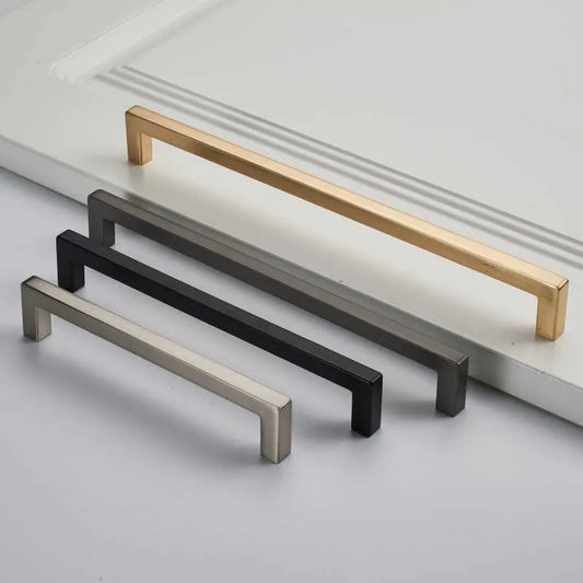 Ravinte 10 Pack Brushed Brass Cabinet Pulls Handles Square Kitchen Hardware for Drawer Dresser