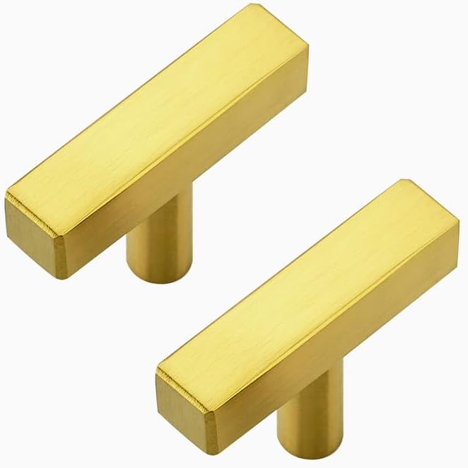 RAVINTE Gold T Bar Cabinet Knobs Kitchen Pulls for Drawer Dresser Hardware