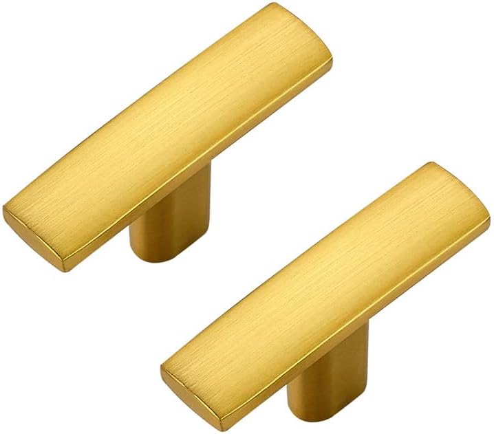 RAVINTE Gold T Bar Cabinet Knobs Kitchen Pulls for Drawer Dresser Hardware
