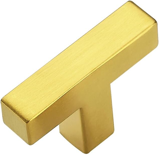 RAVINTE Gold T Bar Cabinet Knobs Kitchen Pulls for Drawer Dresser Hardware