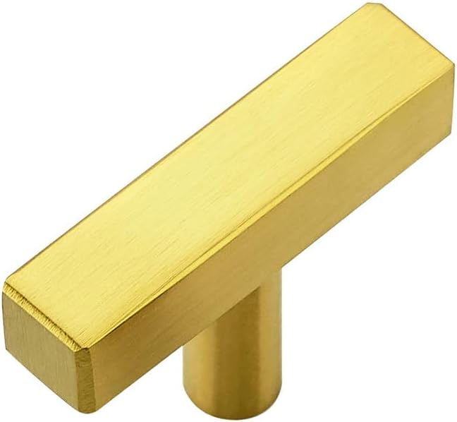 RAVINTE Gold T Bar Cabinet Knobs Kitchen Pulls for Drawer Dresser Hardware