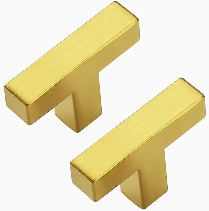 RAVINTE Gold T Bar Cabinet Knobs Kitchen Pulls for Drawer Dresser Hardware