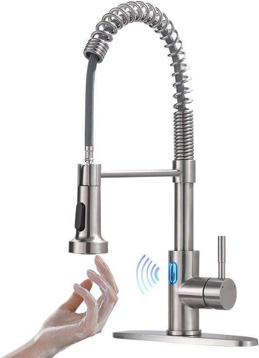 Ravinte Black Kitchen Sink Faucet with Pull Down Sprayer | Stainless Steel |Single Handle Pull Out Spring Sink Faucets
