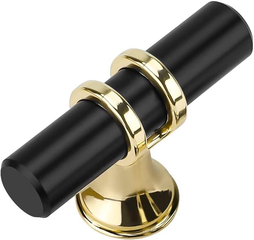 RAVINTE Cabinet Knobs Cabinet Kitchen Handles with Backplate Hardware Single Hole Pulls T Bar Pulls