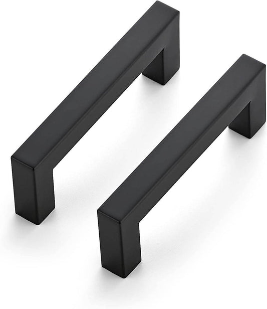 Ravinte 3 Inch Square Matte Black Cabinet Handles for Kitchen Drawers and Cabinets