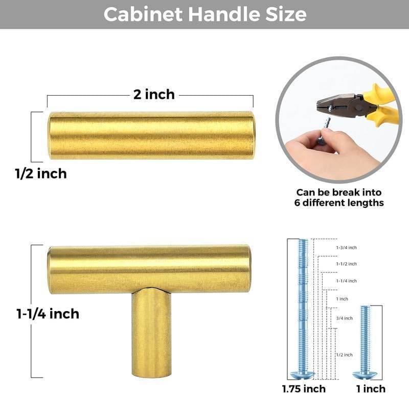 RAVINTE Gold T Bar Cabinet Knobs Kitchen Pulls for Drawer Dresser Hardware