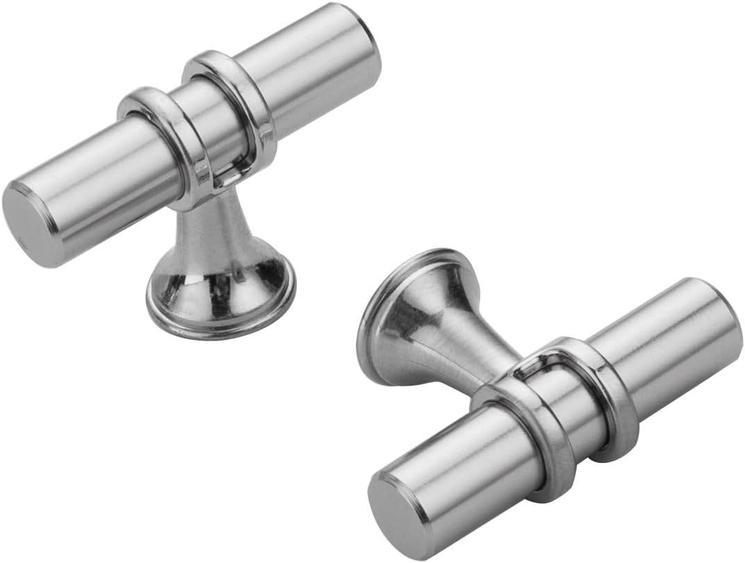 RAVINTE Cabinet Knobs Cabinet Kitchen Handles with Backplate Hardware Single Hole Pulls T Bar Pulls