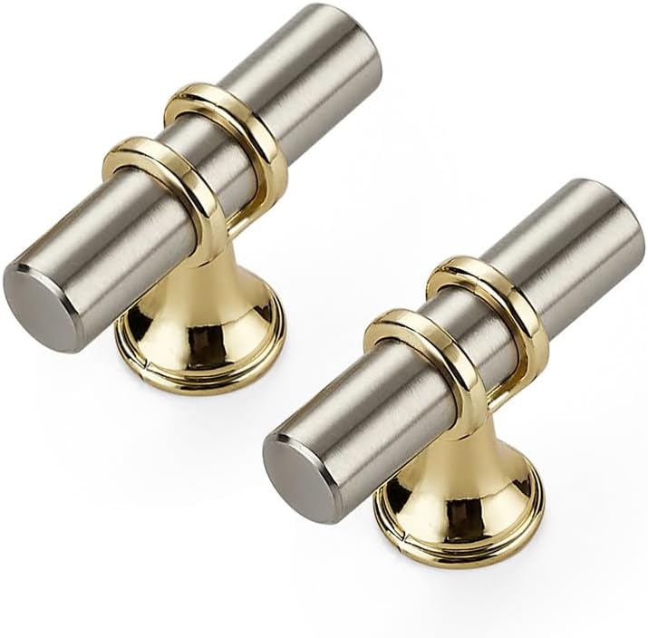 RAVINTE Gold T Bar Cabinet Knobs Kitchen Pulls for Drawer Dresser Hardware
