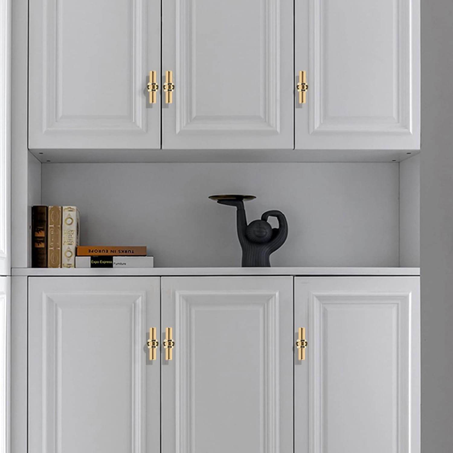 RAVINTE Cabinet Knobs Cabinet Kitchen Handles with Backplate Hardware Single Hole Pulls T Bar Pulls
