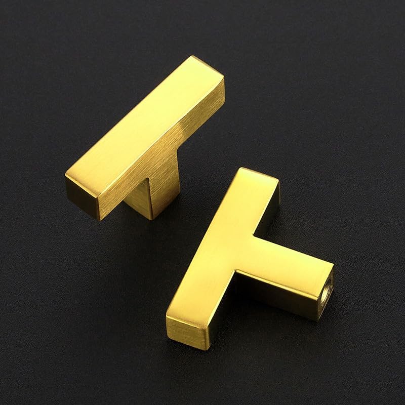 RAVINTE Gold T Bar Cabinet Knobs Kitchen Pulls for Drawer Dresser Hardware