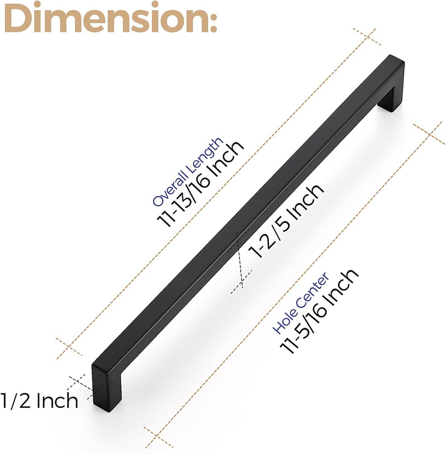 Ravinte 3 Inch Square Matte Black Cabinet Handles for Kitchen Drawers and Cabinets