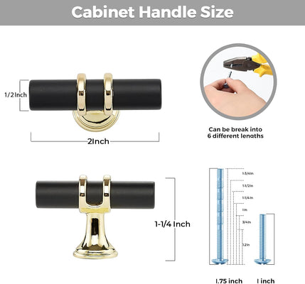 RAVINTE Gold T Bar Cabinet Knobs Kitchen Pulls for Drawer Dresser Hardware