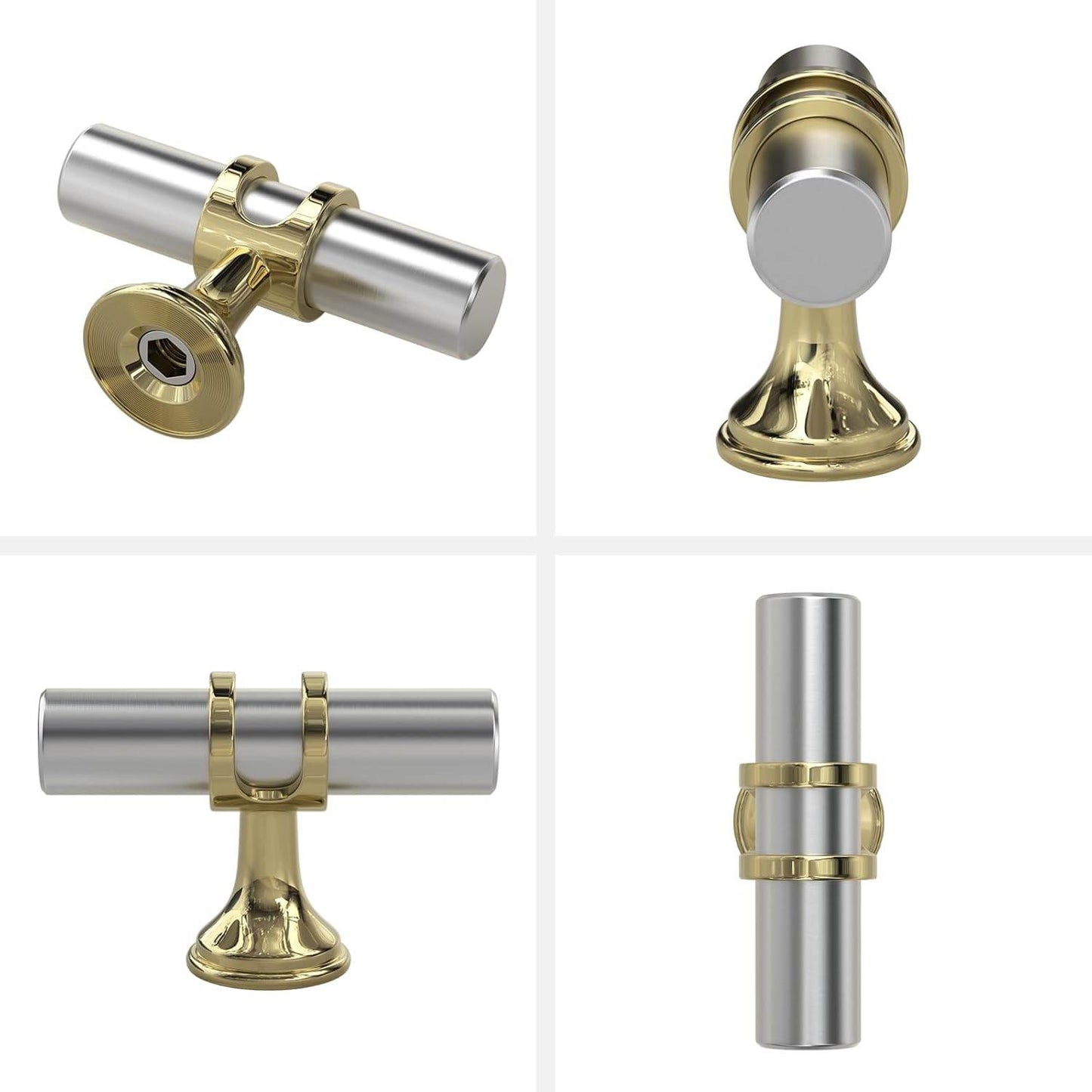 RAVINTE Cabinet Knobs Cabinet Kitchen Handles with Backplate Hardware Single Hole Pulls T Bar Pulls