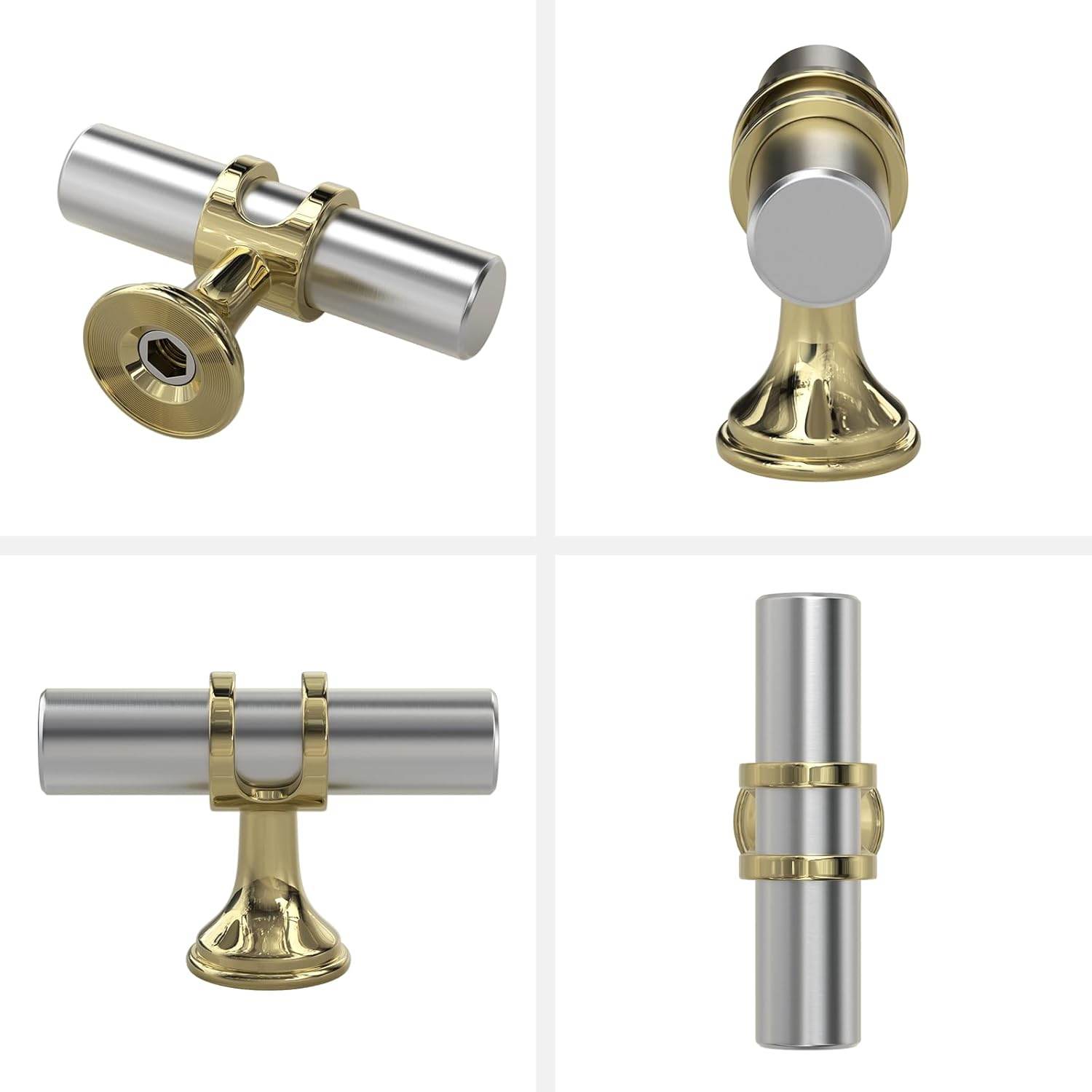 RAVINTE Cabinet Knobs Cabinet Kitchen Handles with Backplate Hardware Single Hole Pulls T Bar Pulls