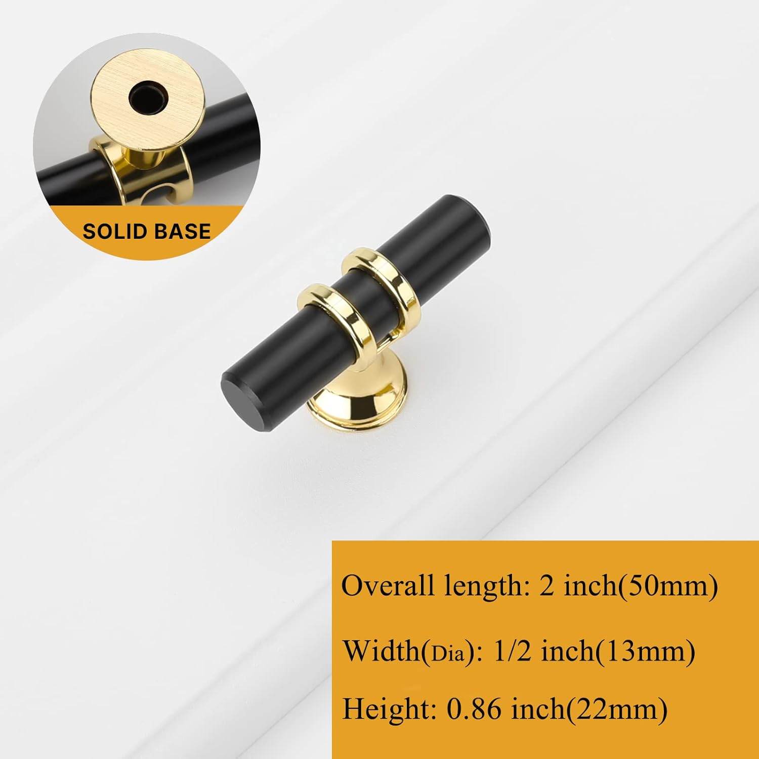 RAVINTE Cabinet Knobs Cabinet Kitchen Handles with Backplate Hardware Single Hole Pulls T Bar Pulls