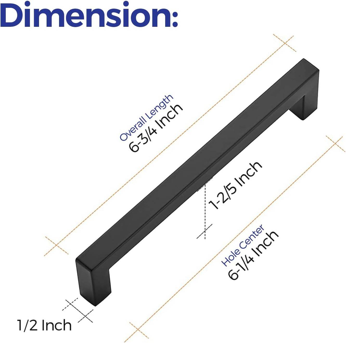 Ravinte 3 Inch Square Matte Black Cabinet Handles for Kitchen Drawers and Cabinets