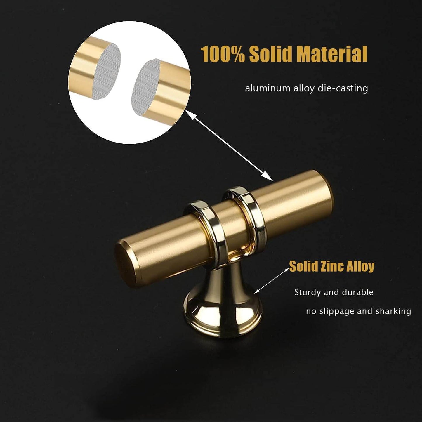 RAVINTE Cabinet Knobs Cabinet Kitchen Handles with Backplate Hardware Single Hole Pulls T Bar Pulls