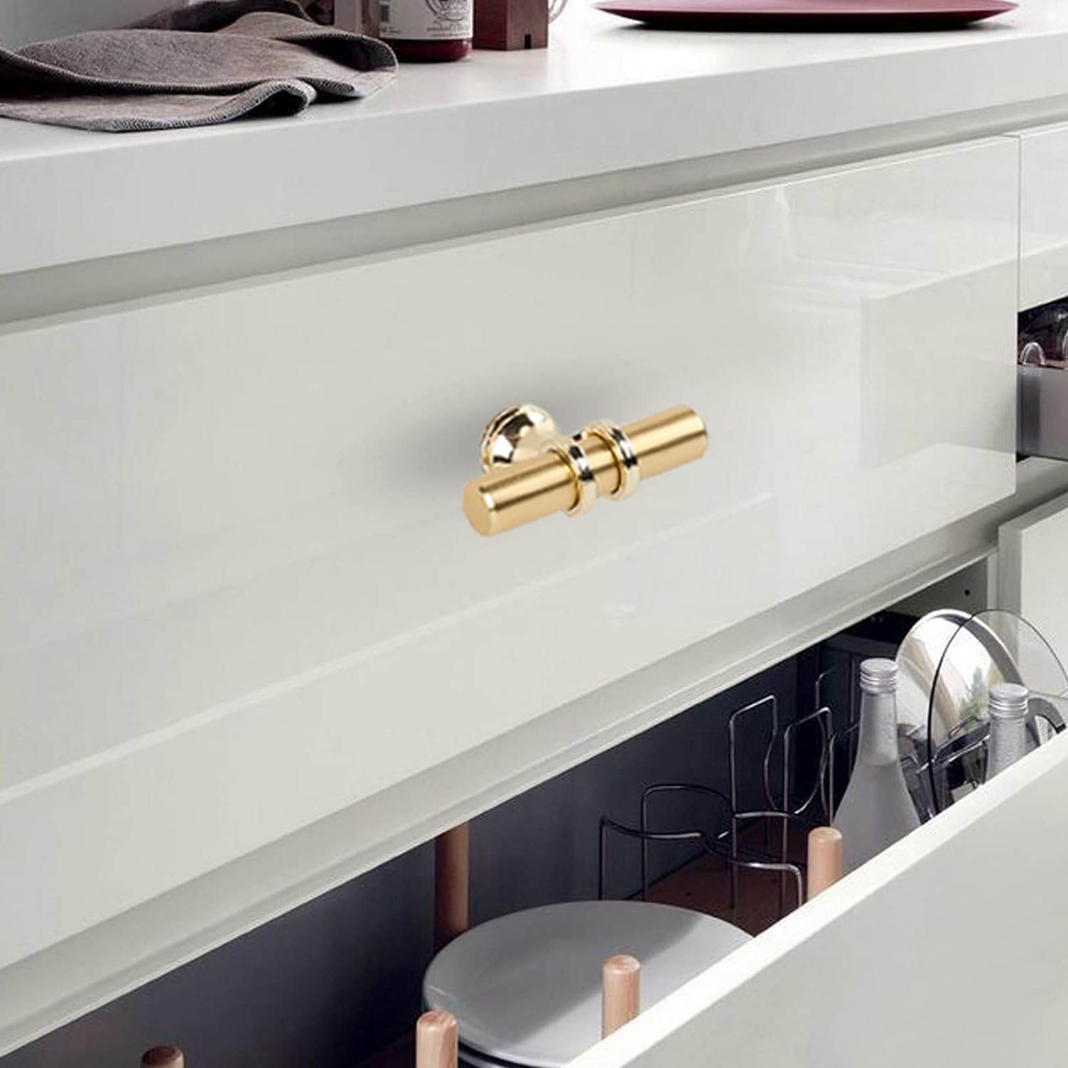 RAVINTE Cabinet Knobs Cabinet Kitchen Handles with Backplate Hardware Single Hole Pulls T Bar Pulls