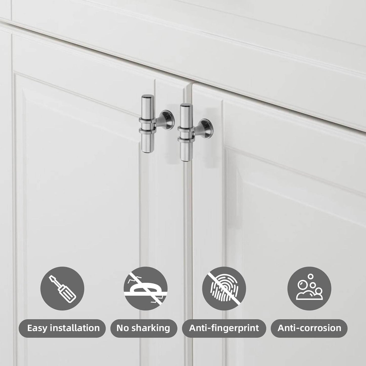 RAVINTE Cabinet Knobs Cabinet Kitchen Handles with Backplate Hardware Single Hole Pulls T Bar Pulls
