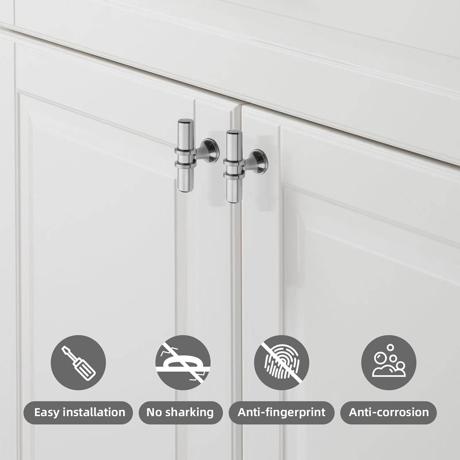 RAVINTE Cabinet Knobs Cabinet Kitchen Handles with Backplate Hardware Single Hole Pulls T Bar Pulls