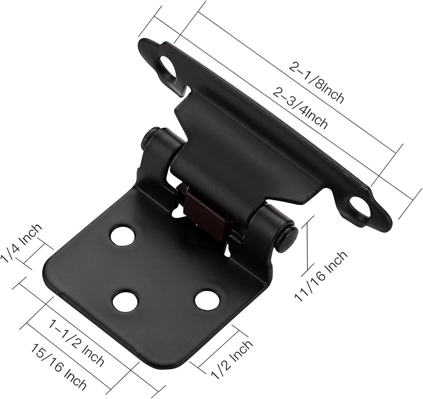 Ravinte Cabinet Door Hinges Kitchen Black Semi-Concealed Hardware