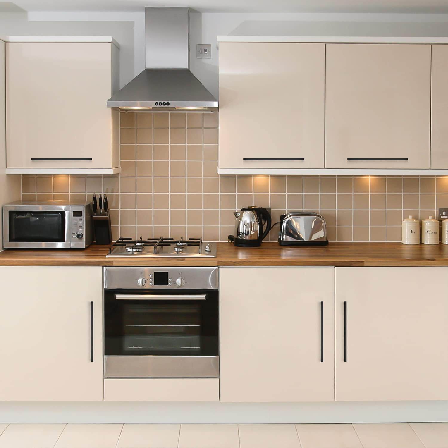Ravinte 3 Inch Square Matte Black Cabinet Handles for Kitchen Drawers and Cabinets