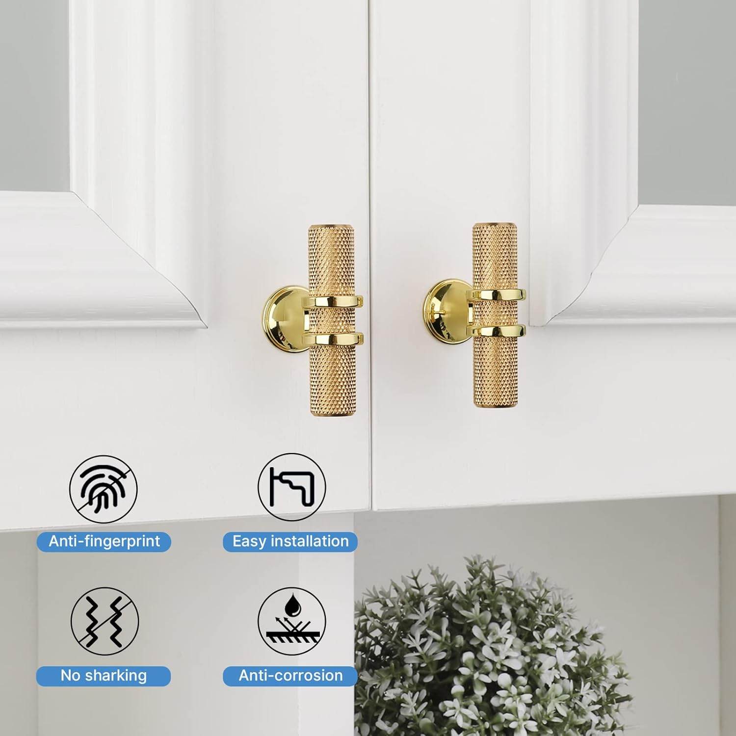 RAVINTE Cabinet Knobs Cabinet Kitchen Handles with Backplate Hardware Single Hole Pulls T Bar Pulls