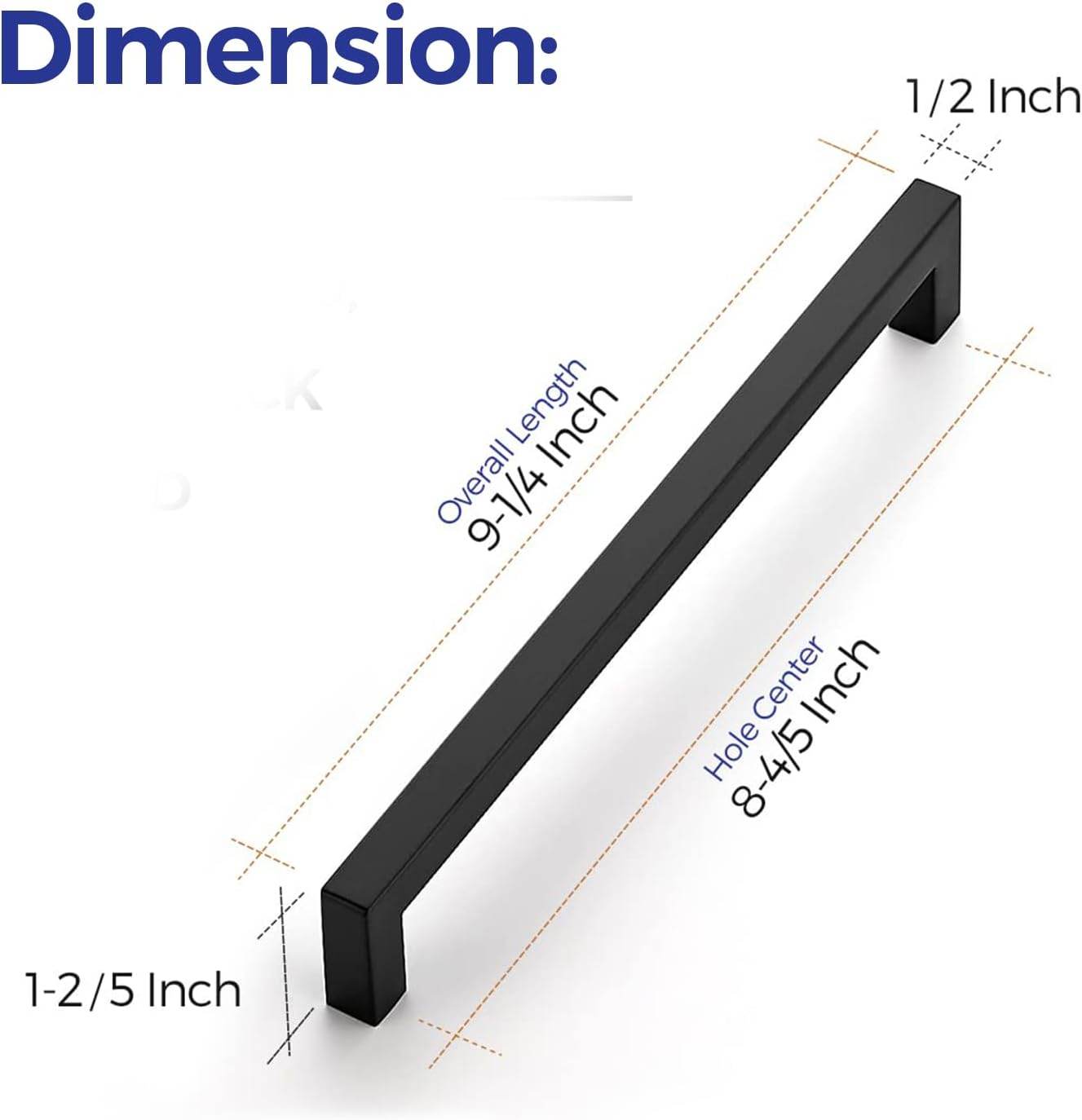 Ravinte 3 Inch Square Matte Black Cabinet Handles for Kitchen Drawers and Cabinets
