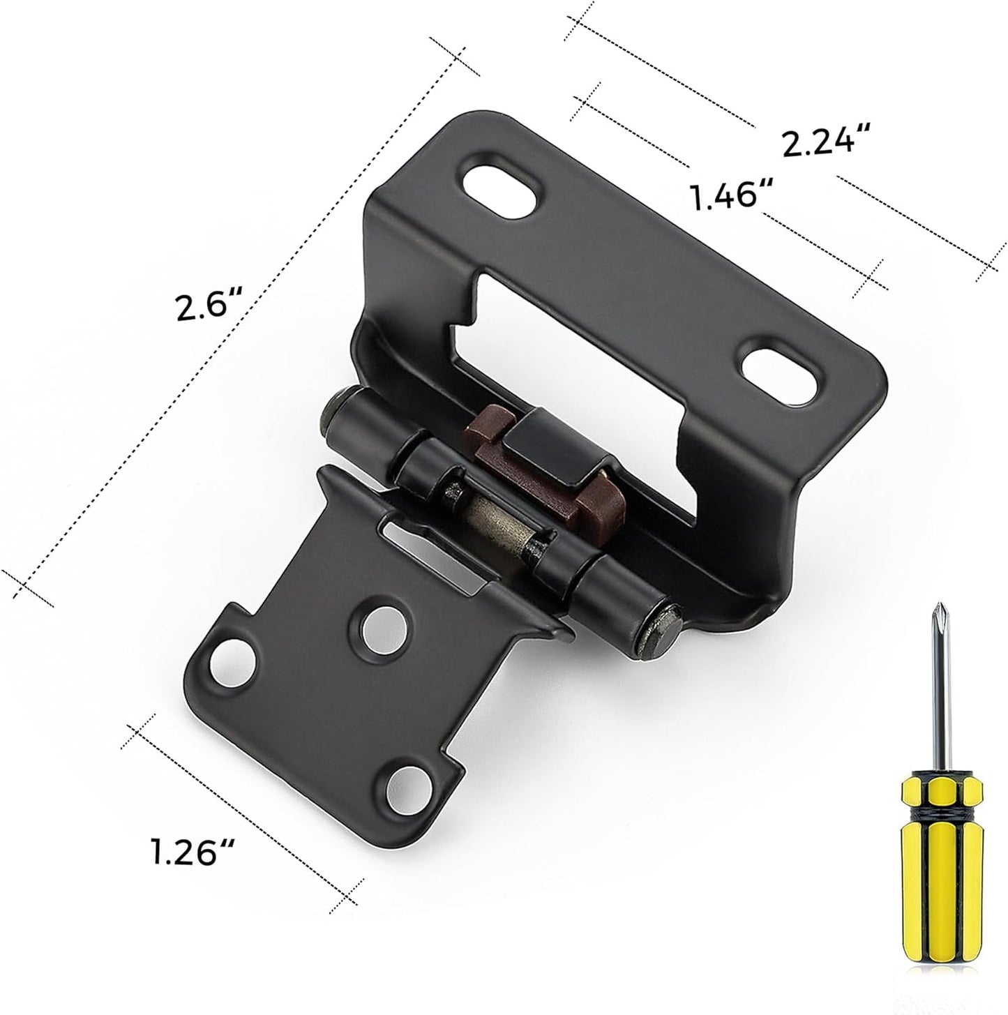 Ravinte Cabinet Door Hinges Kitchen Black Semi-Concealed Hardware