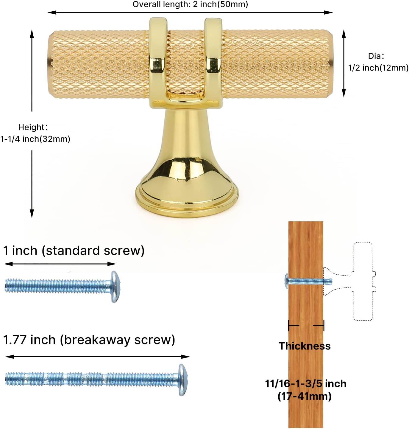 RAVINTE Cabinet Knobs Cabinet Kitchen Handles with Backplate Hardware Single Hole Pulls T Bar Pulls