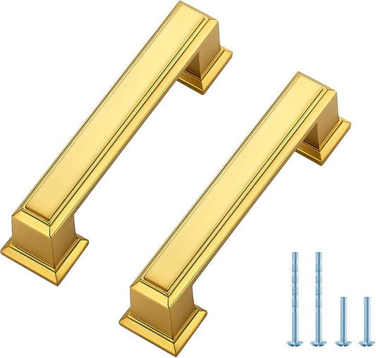 Ravinte 3 Inch Brushed Brass Cabinet Handles for Kitchen Cabinets, Cupboards, Dressers