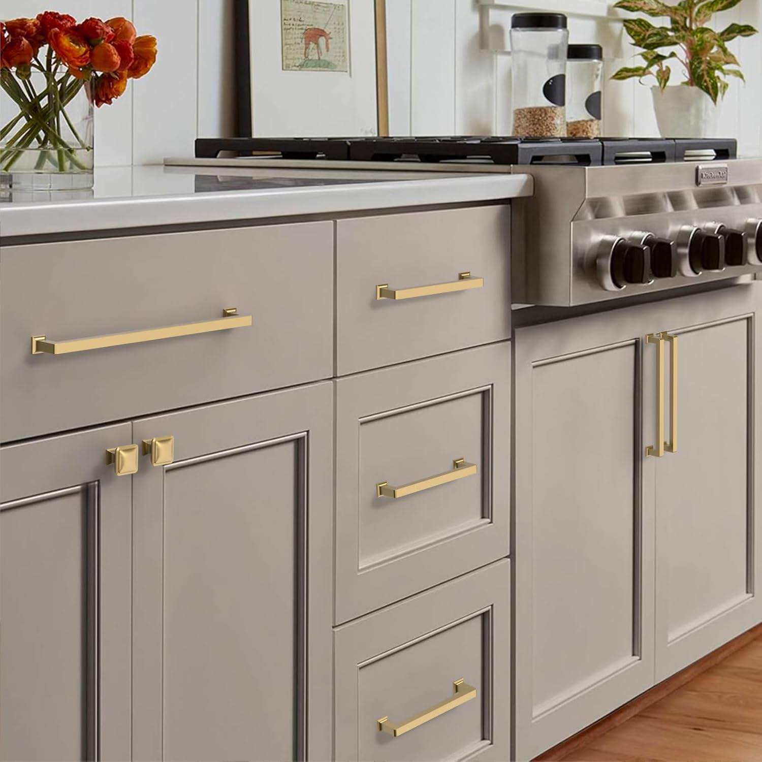 Ravinte Brushed Nickel Cabinet Knobs Kitchen Cabinet Drawer Hardware