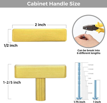 RAVINTE Gold T Bar Cabinet Knobs Kitchen Pulls for Drawer Dresser Hardware
