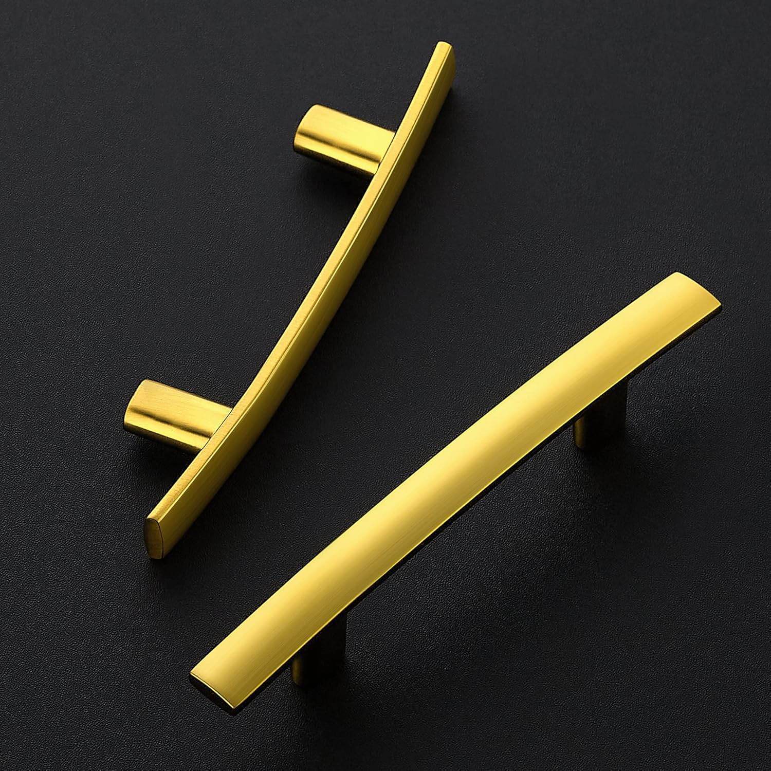 Ravinte 3 Inch Curved Brass Cabinet Pulls Kitchen Drawer Pulls Cabinet Hardware