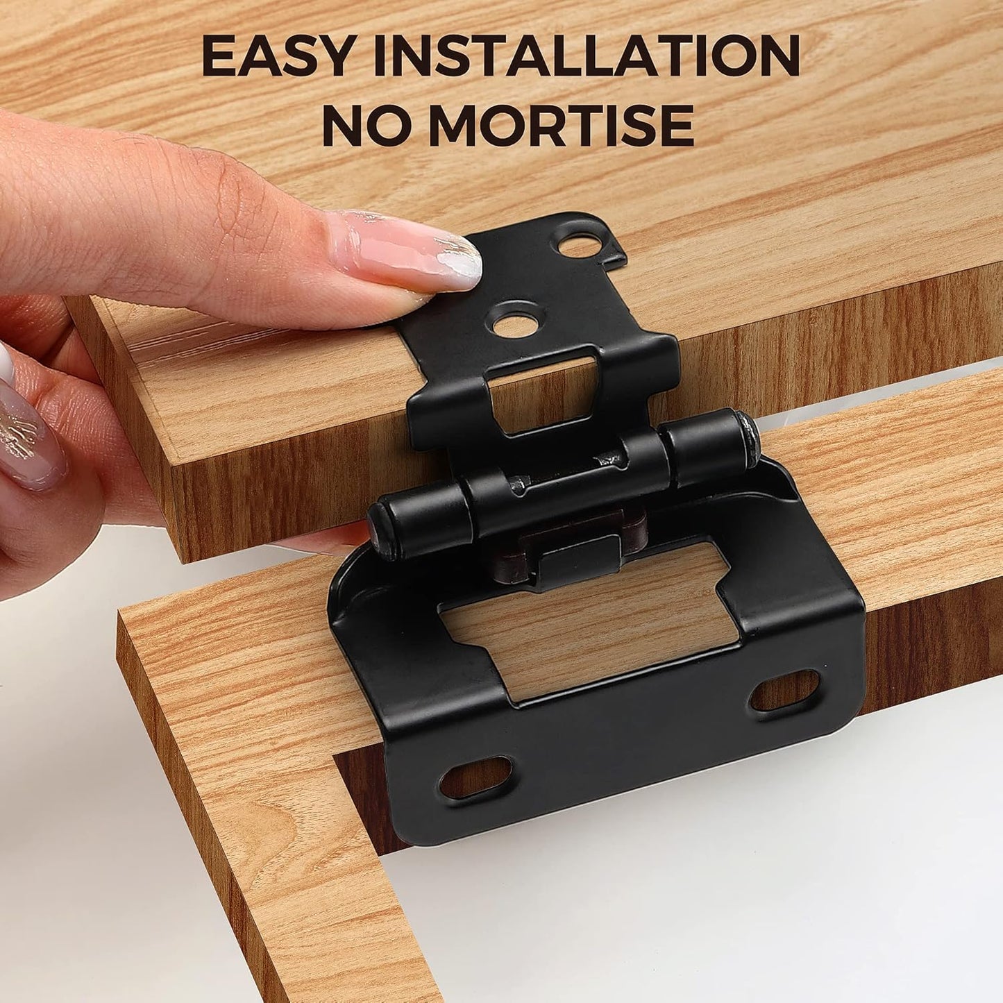Ravinte Cabinet Door Hinges Kitchen Black Semi-Concealed Hardware