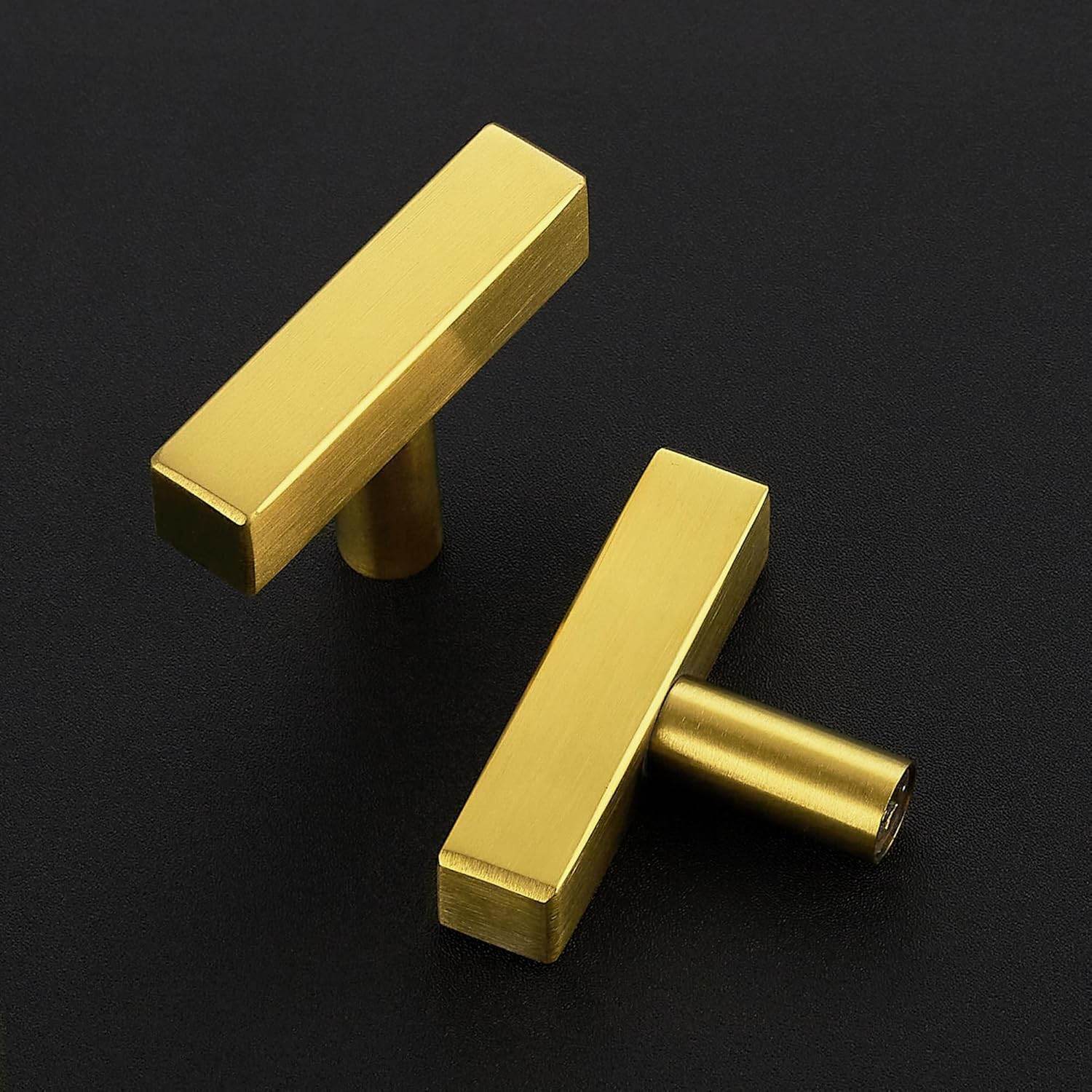 RAVINTE Gold T Bar Cabinet Knobs Kitchen Pulls for Drawer Dresser Hardware