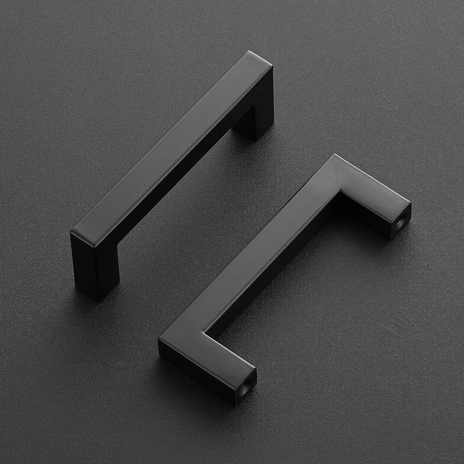 Ravinte 3 Inch Square Matte Black Cabinet Handles for Kitchen Drawers and Cabinets
