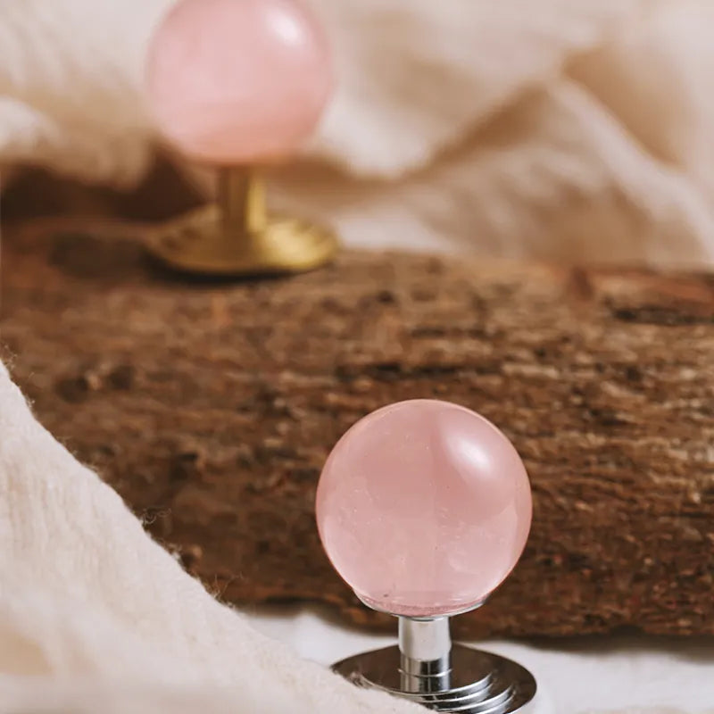 1 Pack Natural Crystal Brass Round Cabinet Door Knobs Hardware