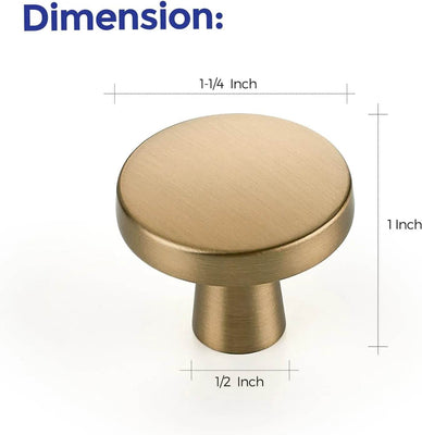 Ravinte 30 Pack Round Champagne Bronze Kitchen Round Cabinet Knobs